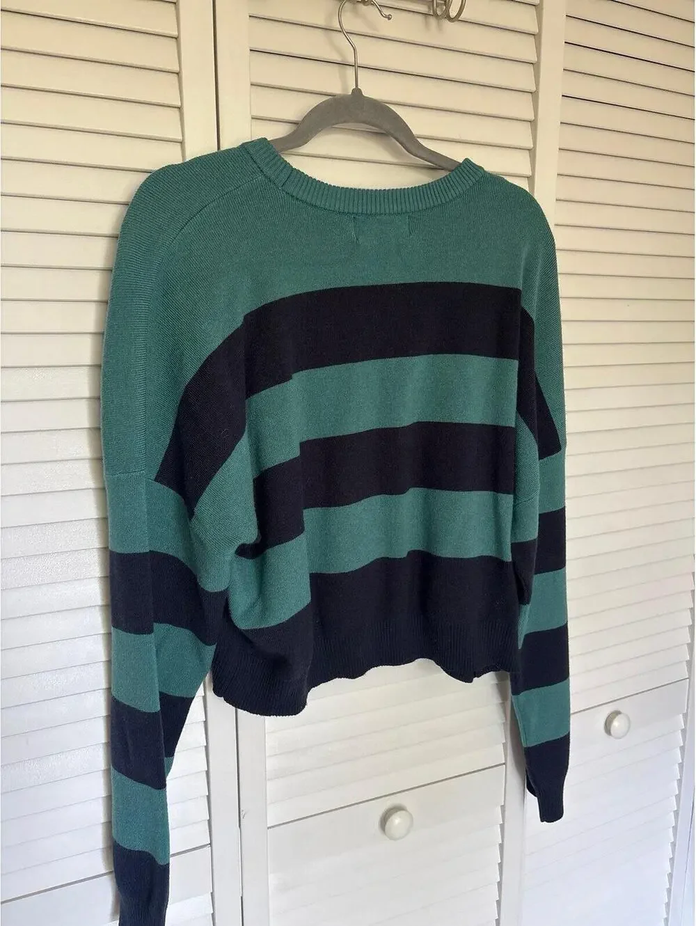 No Boundaries Cropped Striped Sweater
